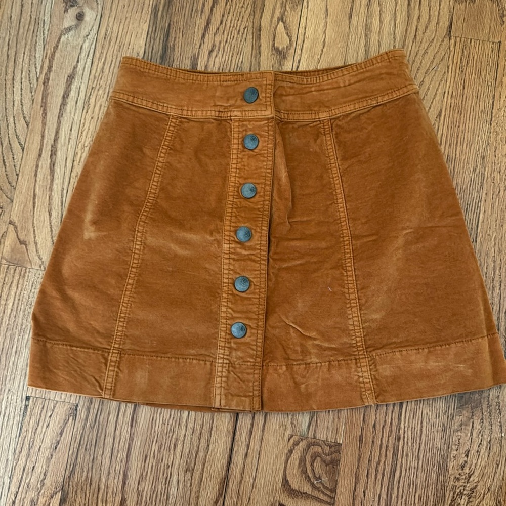 Madewell Button Velvet Mini Skirt
